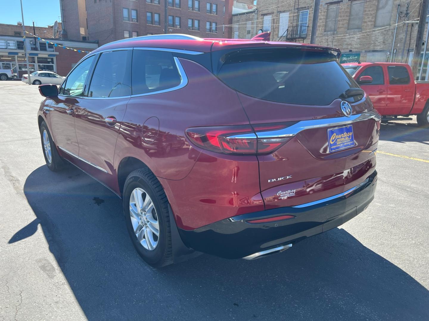 2018 Maroon /Tan Buick Enclave Premium AWD (5GAEVBKW1JJ) with an 3.6L V6 DOHC 24V engine, 9A transmission, located at 116 5th Avenue South, Lewistown, MT, 59457, 47.063877, -109.427879 - Immaculate One Owner Vehicle with Clean Carfax History Discover the perfect combination of luxury, reliability, and performance in our 2018 Buick Enclave Premium AWD. This SUV boasts a single loving owner and a spotless Carfax history, ensuring a worry-free driving experience. Year: 2018 Mode - Photo#4