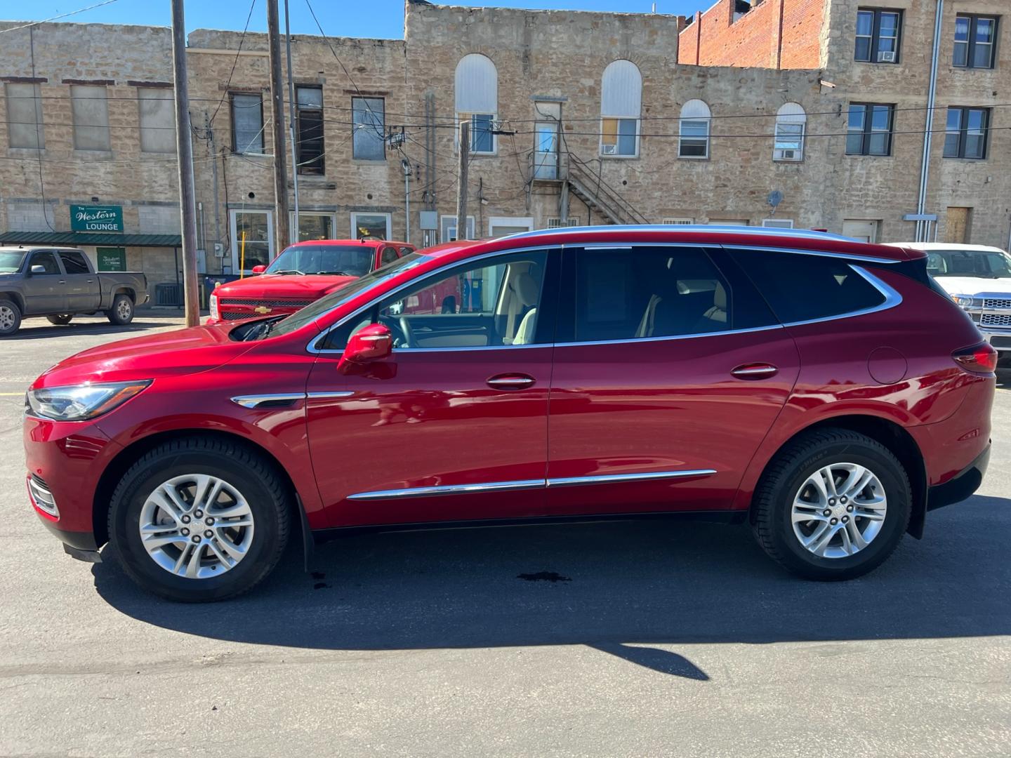 2018 Maroon /Tan Buick Enclave Premium AWD (5GAEVBKW1JJ) with an 3.6L V6 DOHC 24V engine, 9A transmission, located at 116 5th Avenue South, Lewistown, MT, 59457, 47.063877, -109.427879 - Immaculate One Owner Vehicle with Clean Carfax History Discover the perfect combination of luxury, reliability, and performance in our 2018 Buick Enclave Premium AWD. This SUV boasts a single loving owner and a spotless Carfax history, ensuring a worry-free driving experience. Year: 2018 Mode - Photo#5